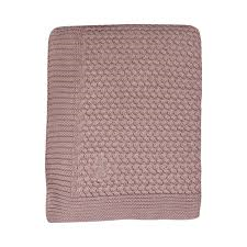 Mies & Co wiegdeken 80 x 100 knitted pale pink