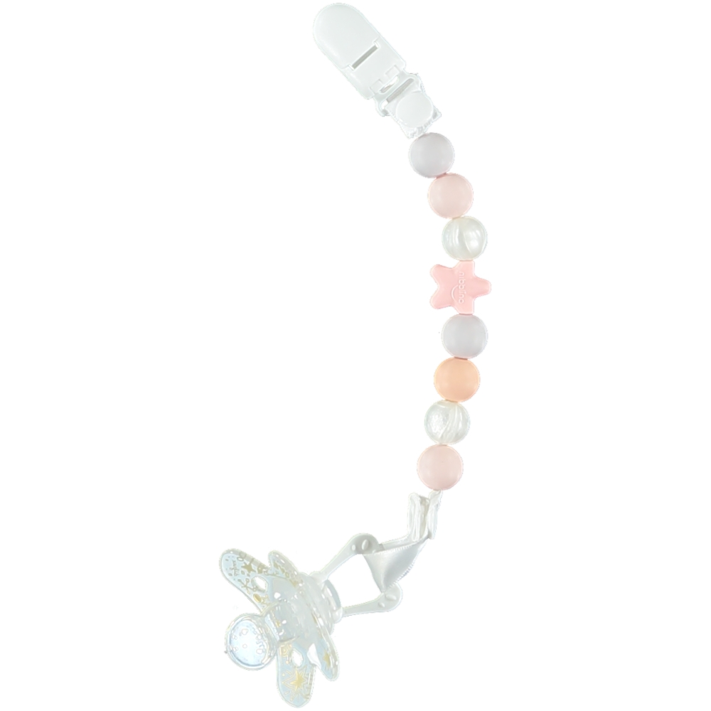 NIBBLING dummy clip comet pink & pearl