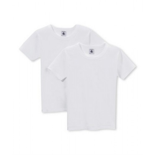 voorspelling levering aan huis Afwezigheid Petit Bateau onderhemd wit korte mouwen - 2-pack - The Little Ones